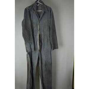 VINTAGE Pay Day Union Made JC Penney Sanforized Shrunk White Blue Coveralls